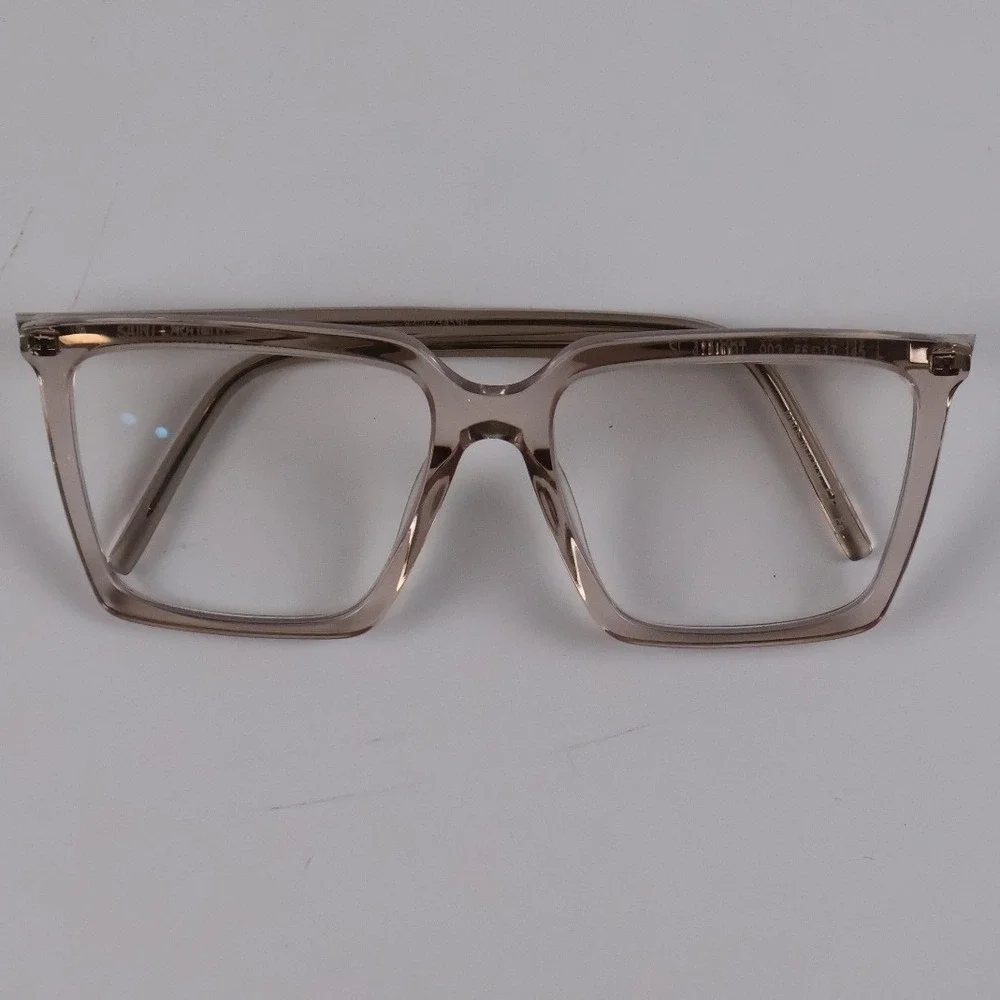 Saint Laurent Eyeglasses SL 408/F 003 Transparent Nude Square Frames Italy